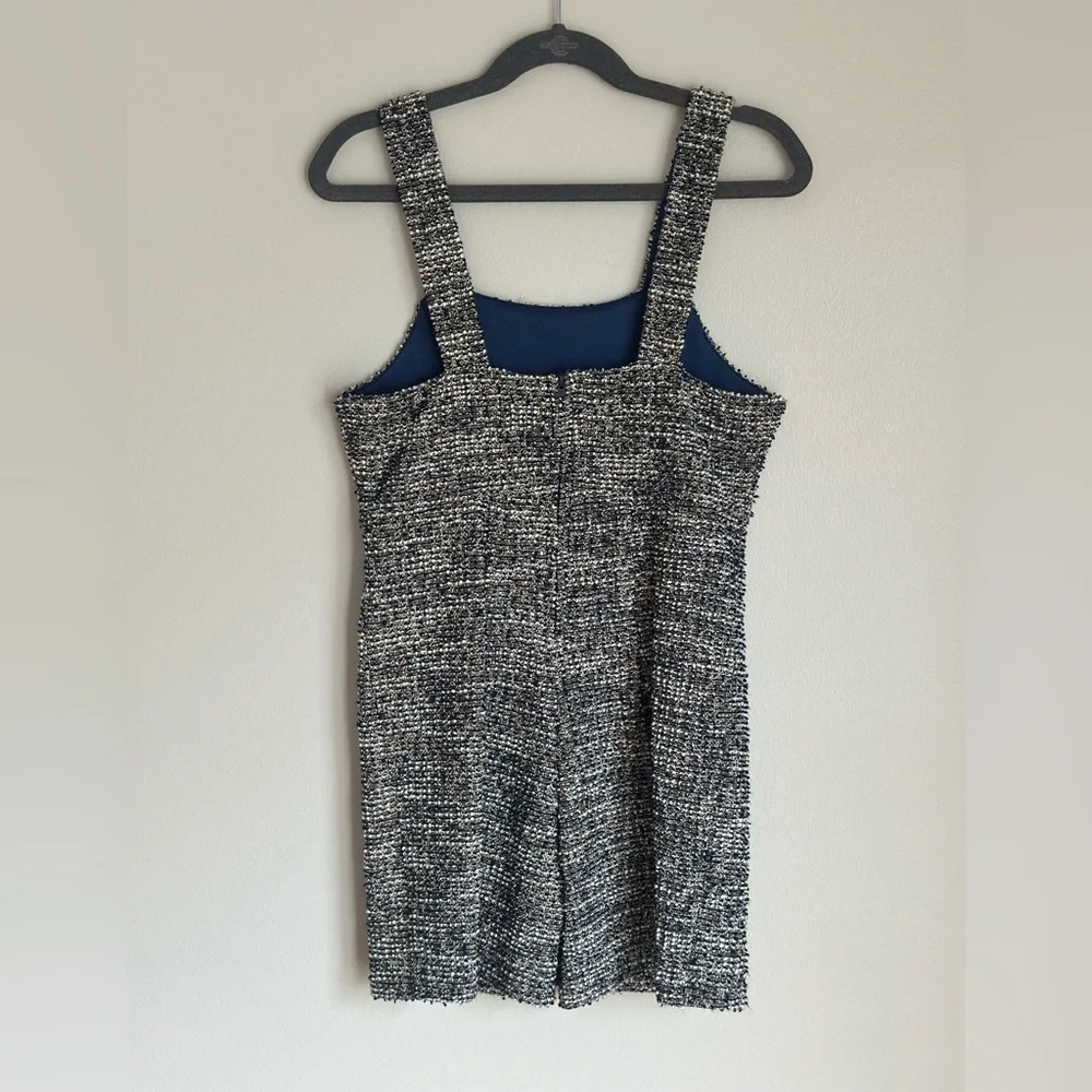 Bonnie Jean Girls Boucle Romper Dress Front Buttons Navy/white Size 8